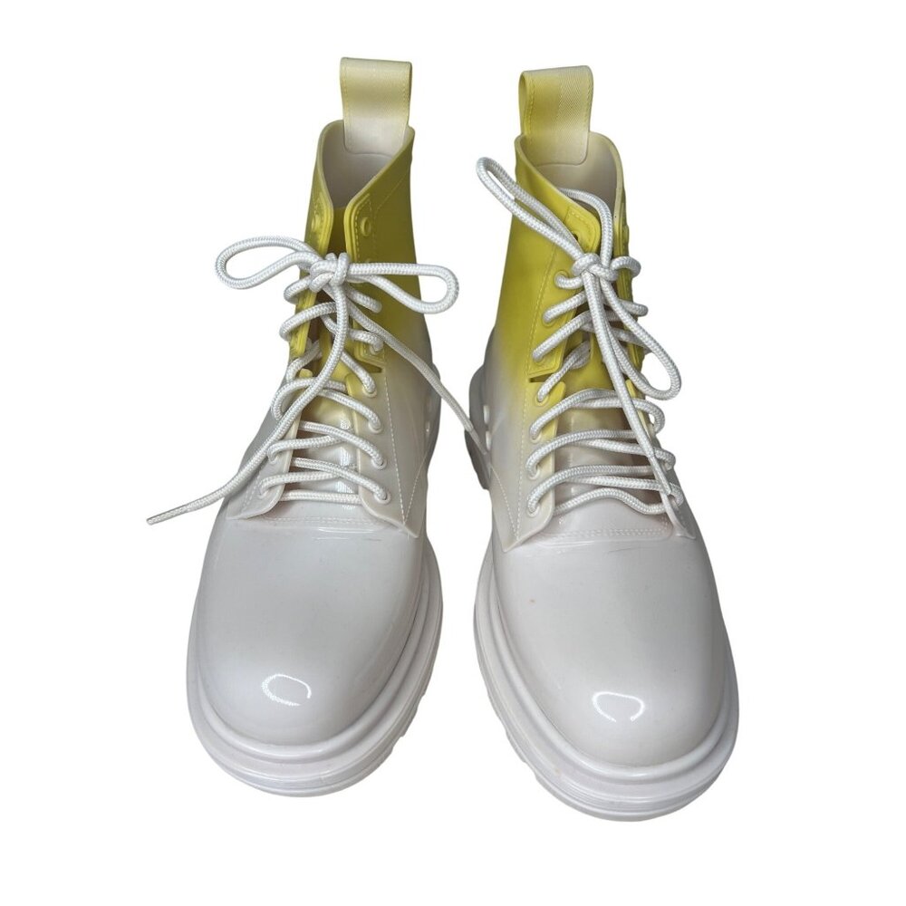 Melissa Womens Yellow Ombre Coturno Combat Boots Lace-Up Rubber Sole Size 6 - Picture 9 of 9